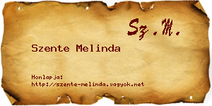 Szente Melinda névjegykártya